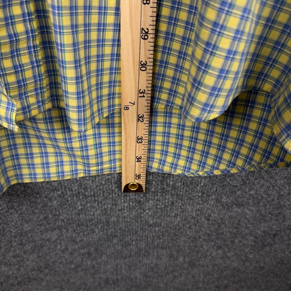 Vintage 90s Ralph Lauren Blake Shirt Mens XL Yellow Blue Plaid Short Sleeve - Picture 8 of 9